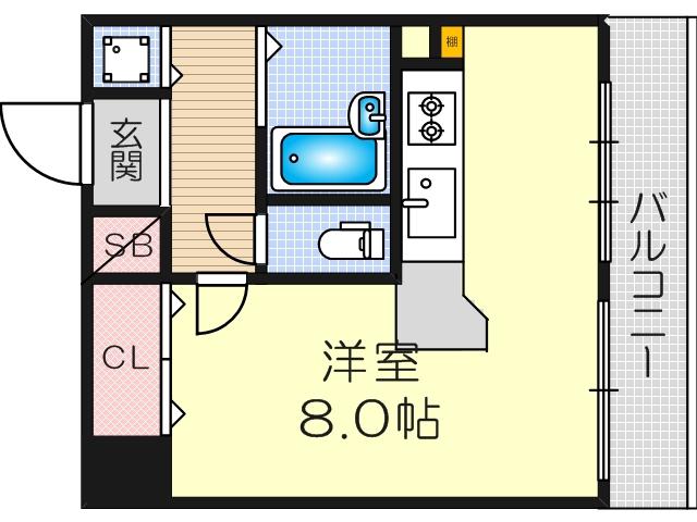 レイセニット北大阪(1K/4階)の間取り写真