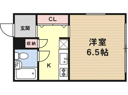 ヨーコービル(1K/3階)の間取り写真