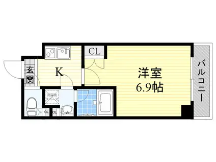 エグゼ北大阪(1K/9階)の間取り写真