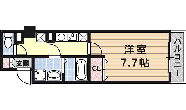 パセオ十三東(1K/6階)の間取り写真