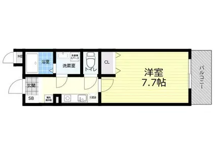 パセオ十三東(1K/3階)の間取り写真