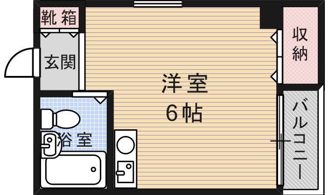 ハウスアイ神崎川(ワンルーム/3階)の間取り写真