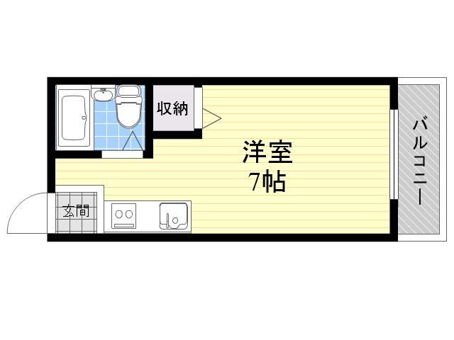 ビーライン塚本(1K/2階)の間取り写真