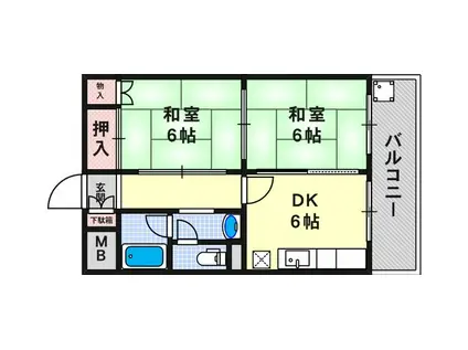 浩和マンション(2DK/3階)の間取り写真