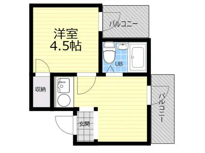アメニティ新大阪4番館(1DK/4階)の間取り写真