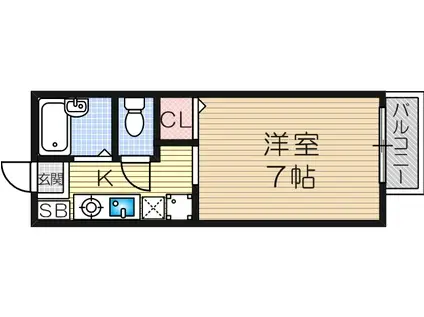 カーサトレディーチ(1K/1階)の間取り写真