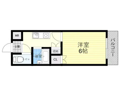 キャナル新北野(1K/2階)の間取り写真