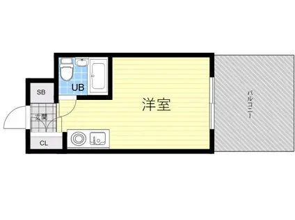 ソシオリバーハイツ(ワンルーム/3階)の間取り写真