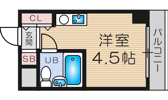 ソシオリバーハイツ(ワンルーム/7階)の間取り写真