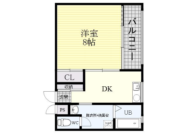 ミモザ館(1K/2階)の間取り写真