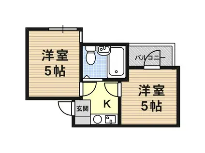 花KAWA(2K/3階)の間取り写真