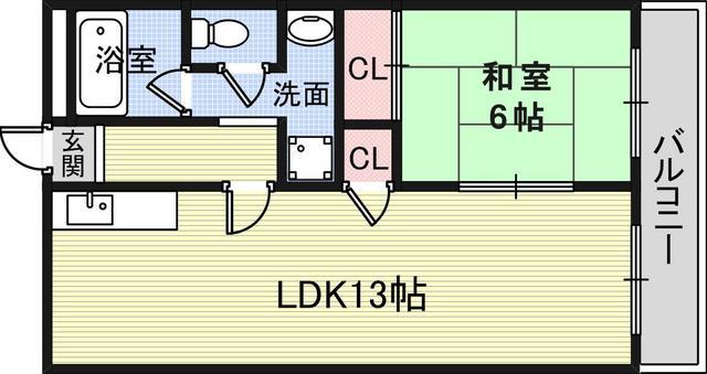 イマセイハイツ(1LDK/3階)の間取り写真