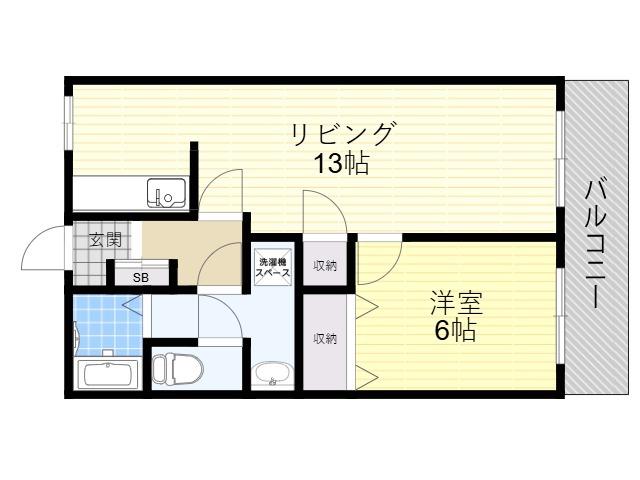 イマセイハイツ(1LDK/1階)の間取り写真