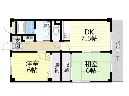 コンフォール(2DK/3階)の間取り写真