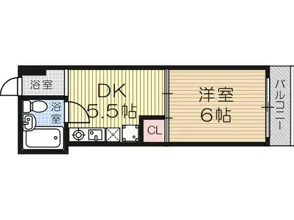グレースファイブ塚本(1DK/3階)の間取り写真