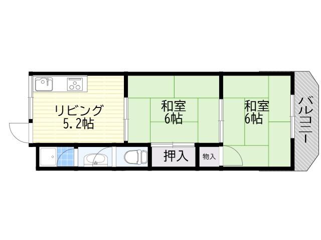 マンションニューホープ(2DK/2階)の間取り写真