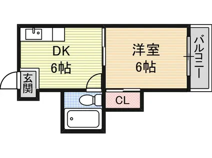 サンハイツ十三(1DK/4階)の間取り写真