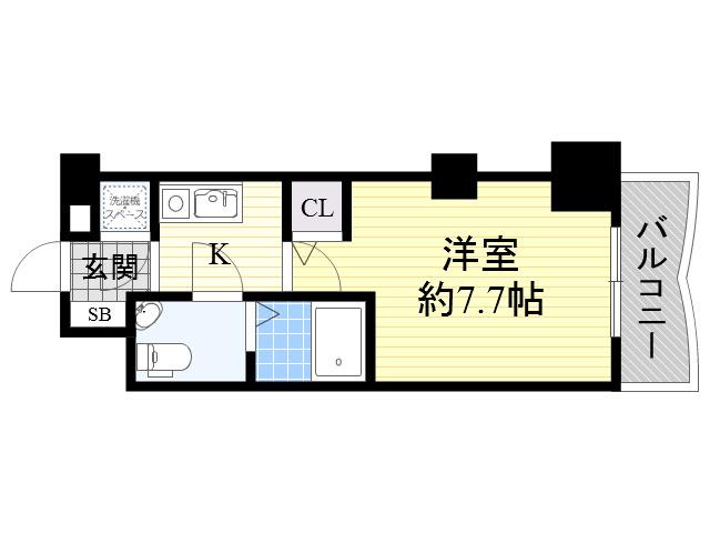 セレニテ新大阪弐番館(1K/6階)の間取り写真