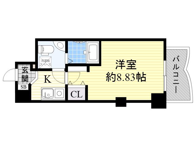 セレニテ新大阪弐番館(1K/13階)の間取り写真