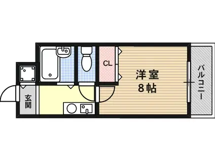 ミコノス625(1K/5階)の間取り写真