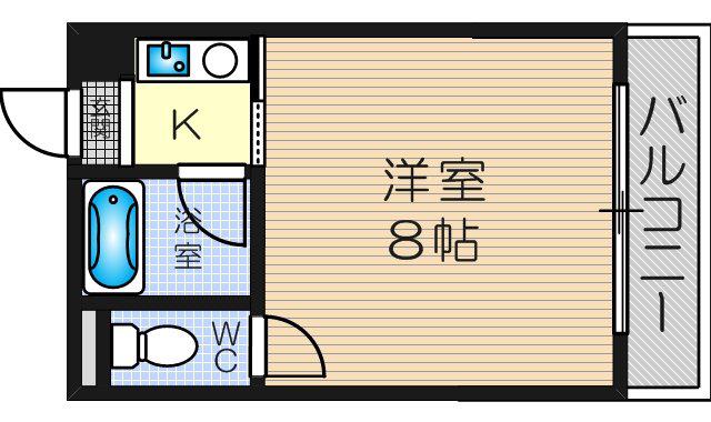 サンライズハイツ2(1K/5階)の間取り写真