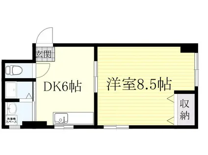 光洋マンション(1DK/2階)の間取り写真
