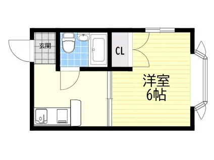 西浦マンション(1K/5階)の間取り写真