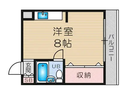 グランドハイツ三津屋北(ワンルーム/4階)の間取り写真