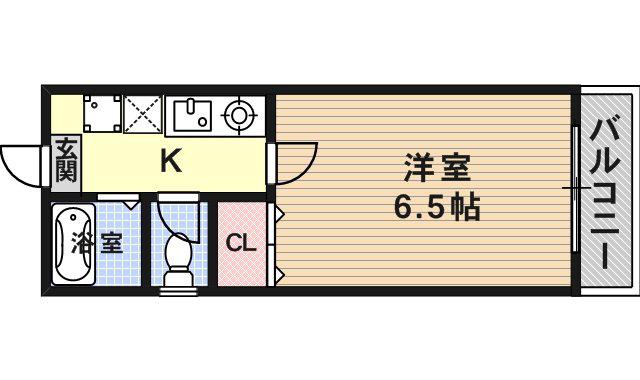 ボヌール加島(1K/6階)の間取り写真