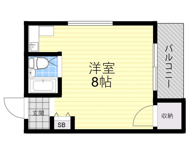 ハイムクロード2(ワンルーム/3階)の間取り写真