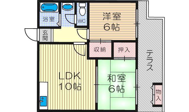 竹島プラザ(2LDK/1階)の間取り写真