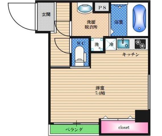 ファクト十三(ワンルーム/5階)の間取り写真