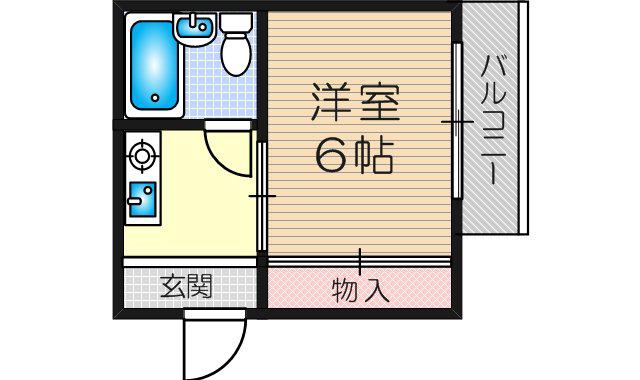 セントラルハイツ(1K/2階)の間取り写真
