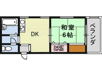 いこいマンション(1DK/4階)の間取り写真