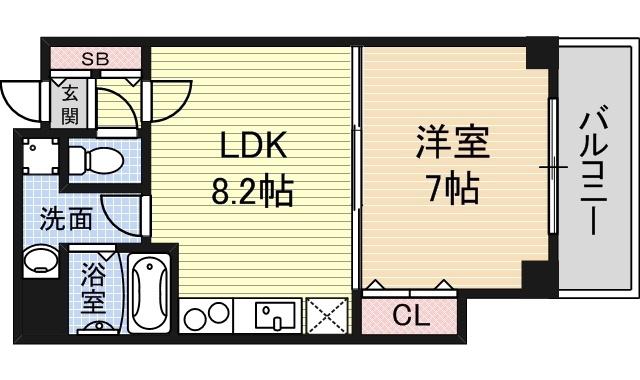 ミドヱスト・ツダ(1LDK/4階)の間取り写真