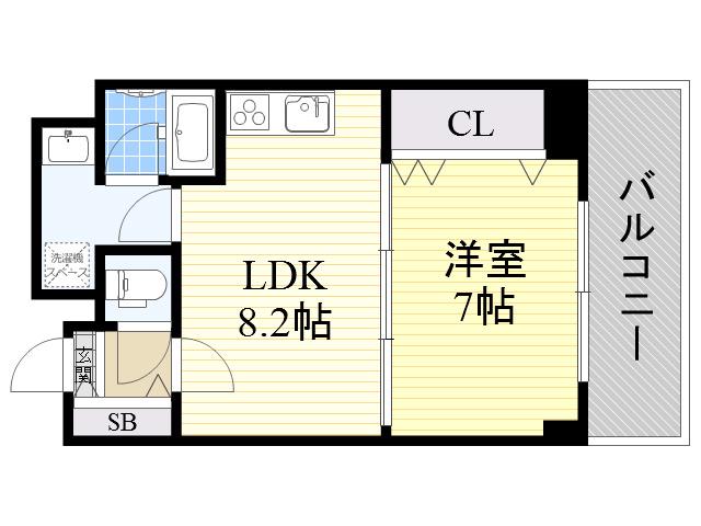 ミドヱスト・ツダ(1LDK/2階)の間取り写真