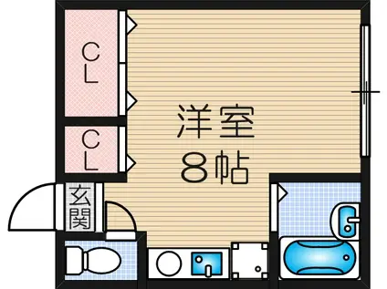 塚本パンション(ワンルーム/1階)の間取り写真