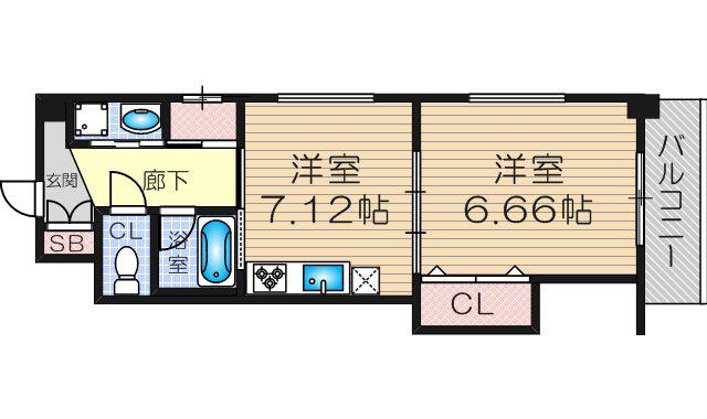和の杜 (1DK/4階)の間取り写真