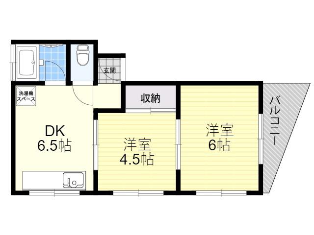 富士ハイツ(2DK/3階)の間取り写真