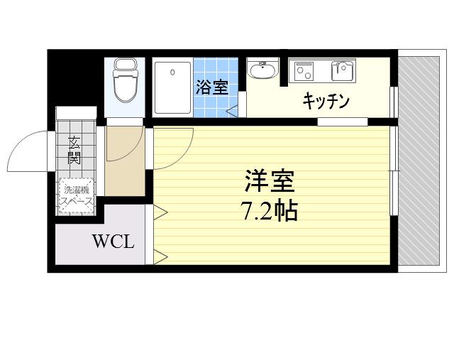 ラフォンテ十三(1K/4階)の間取り写真
