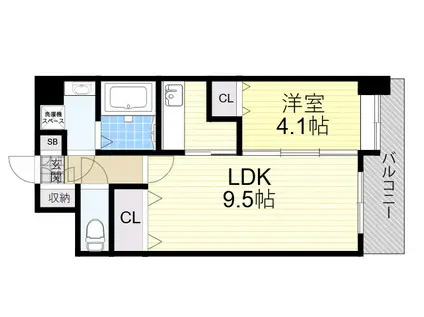 ES-GRANDE大阪 CITY AVENUE(1LDK/6階)の間取り写真