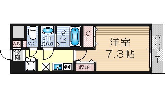 セレッソコート リバーサイドOSAKA(1K/5階)の間取り写真