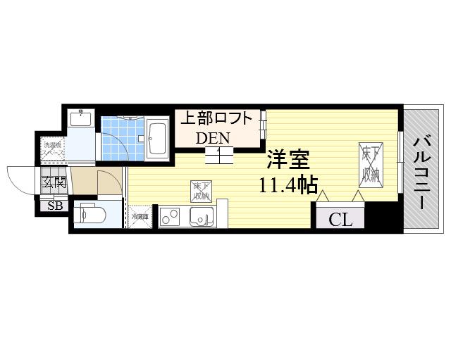 ドルチェヴィータ新大阪(ワンルーム/3階)の間取り写真