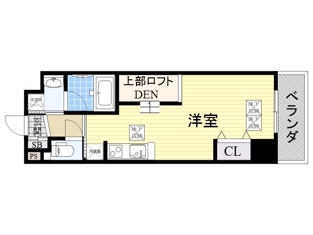 ドルチェヴィータ新大阪(ワンルーム/2階)の間取り写真
