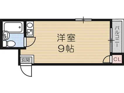 ザ・シティ野中(1K/3階)の間取り写真