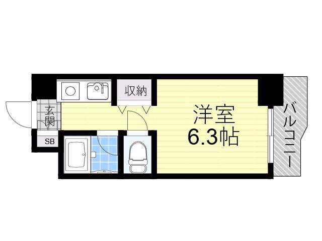 シンセリティ野中(ワンルーム/3階)の間取り写真