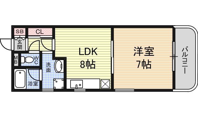 第3シャトー宇高(1LDK/3階)の間取り写真