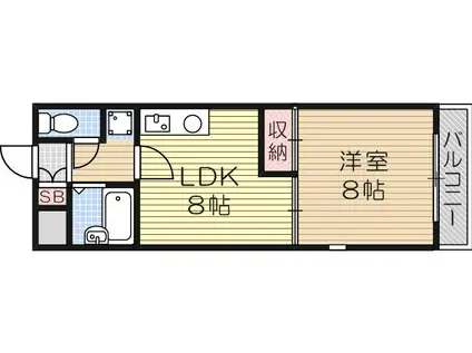 ボナール神津(1LDK/3階)の間取り写真