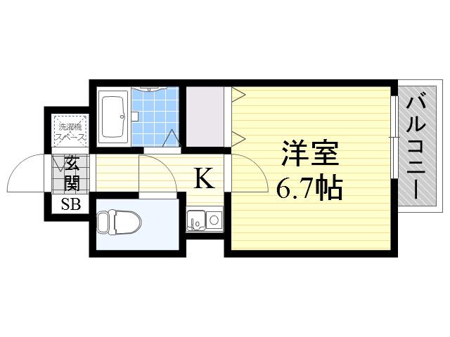 パラシオ塚本Ⅲ(1K/3階)の間取り写真
