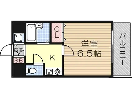 パラシオ塚本Ⅲ(1K/8階)の間取り写真